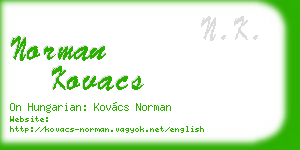 norman kovacs business card