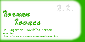norman kovacs business card